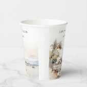 Montego Bay Jamaica Waterverf bruiloft Papieren Bekers (Rechts)