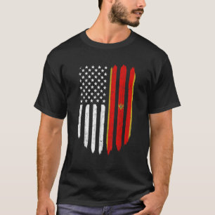 Montenegrijnse Amerikaanse vlag Montenegro Root Da T-shirt