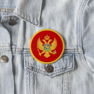 Montenegrijnse vlag ronde button 7,6 cm