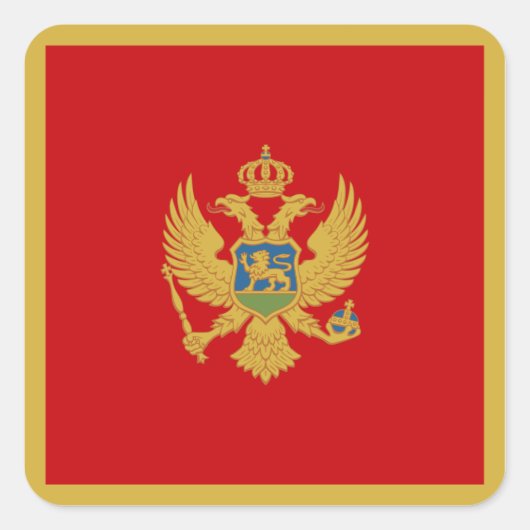 Montenegrijnse vlag vierkante sticker (Voorkant)