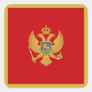 Montenegrijnse vlag vierkante sticker