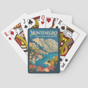 Montenegro Balkan Illustratie Reis Kunst Vintage Pokerkaarten