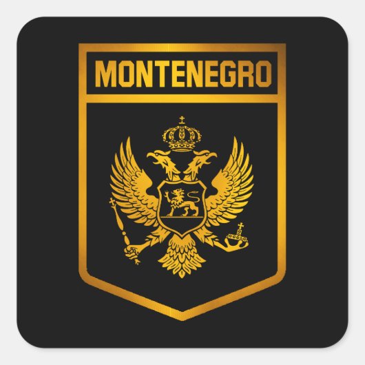 Montenegro Emblem Vierkante Sticker (Voorkant)