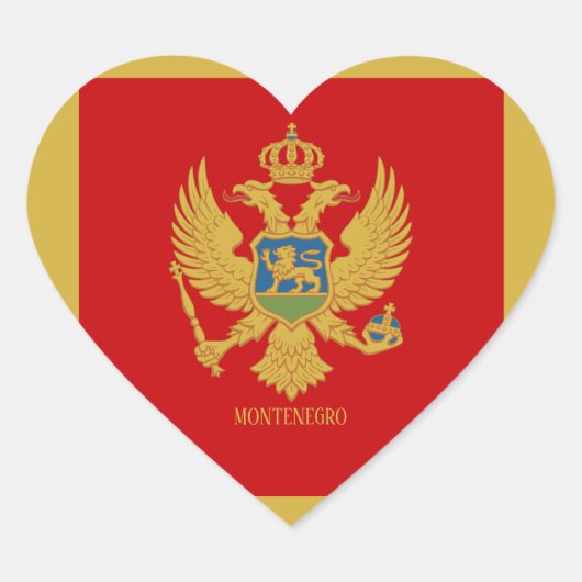 Montenegro Flag Splendid Patriotic Heart Sticker (Voorkant)