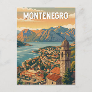 Montenegro Illustratie Reis Kunst Vintage Briefkaart