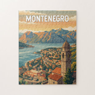 Montenegro Illustratie Reis Kunst Vintage Legpuzzel