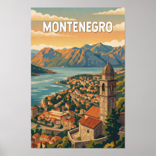 Montenegro Illustratie Reis Kunst Vintage Poster
