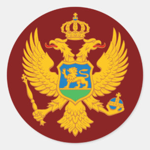 Montenegro landswapen symbool embleem vlag ronde sticker