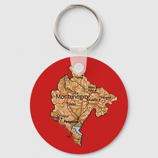 Montenegro Map Sleutelhanger (Voorkant)