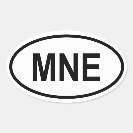 Montenegro "MNE" Ovale Sticker (Voorkant)