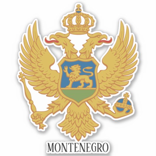 Montenegro Nationale wapenschild Sticker (Voorkant)