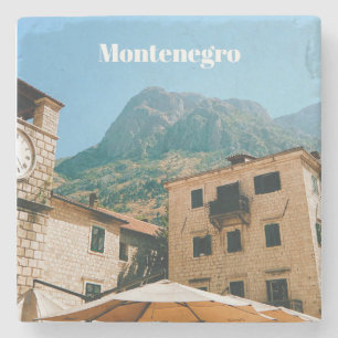 Montenegro stadsgezicht stenen onderzetter