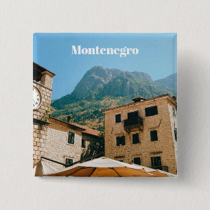 Montenegro stadsgezicht  vierkante button 5,1 cm