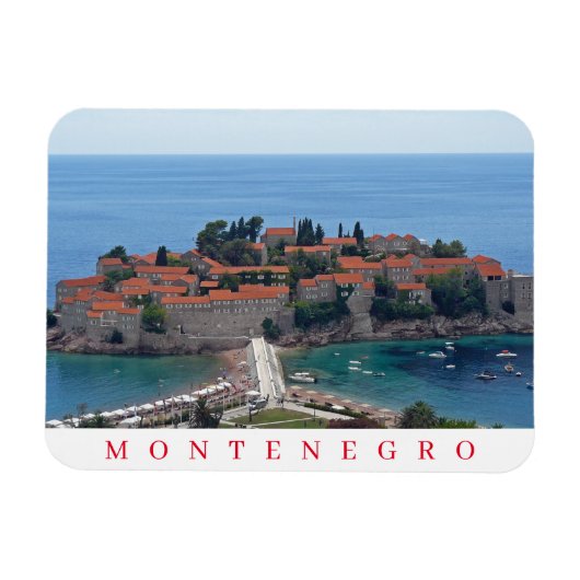 Montenegro Sveti Stefan panoramische uitzicht magn Magneet (Horizontaal)