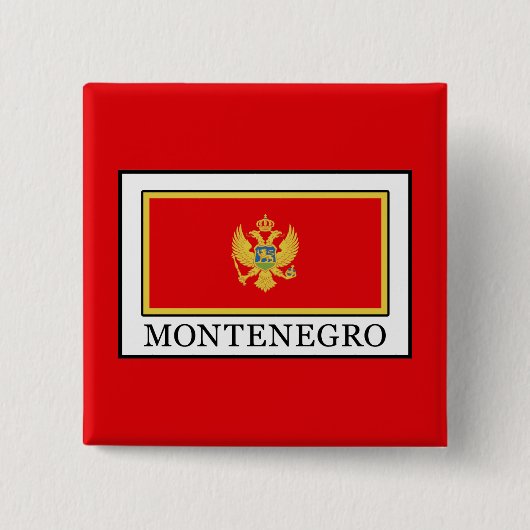 Montenegro Vierkante Button 5,1 Cm (Voorkant)