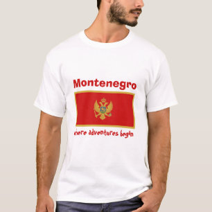 Montenegro Vlag + Kaart + Tekst T-shirt