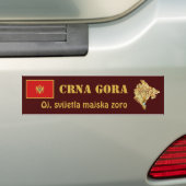 Montenegro vlag + kaartBumpersticker Bumpersticker (Op auto)