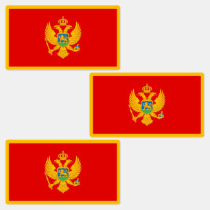Montenegro vlag labels
