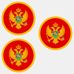 Montenegro vlag labels