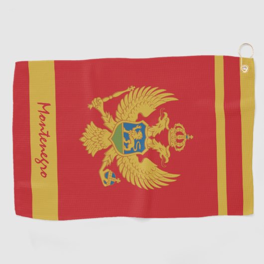 Montenegro Vlag & Montenegro Vakantie/sport Golfhanddoek (Horizontaal)