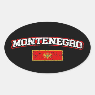 Montenegro vlag ovale sticker