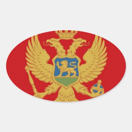 Montenegro vlag ovale sticker (Voorkant)