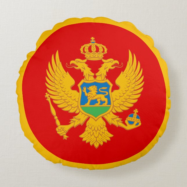 Montenegro vlag rond kussen (Voorkant)
