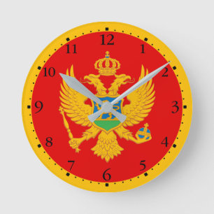 Montenegro vlag ronde klok