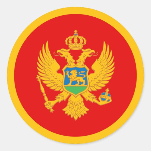 Montenegro vlag ronde sticker (Voorkant)