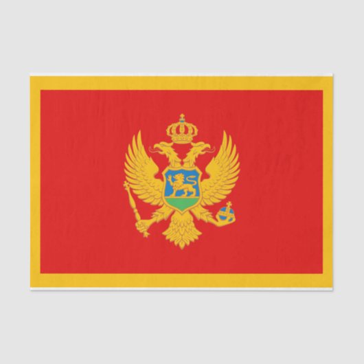 Montenegro vlag tissuepapier (Voorkant)