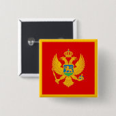 Montenegro vlag vierkante button 5,1 cm (Voorkant /achterkant)
