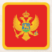 Montenegro vlag vierkante kartonnen onderzetter (Voorkant)