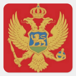 Montenegro vlag vierkante sticker