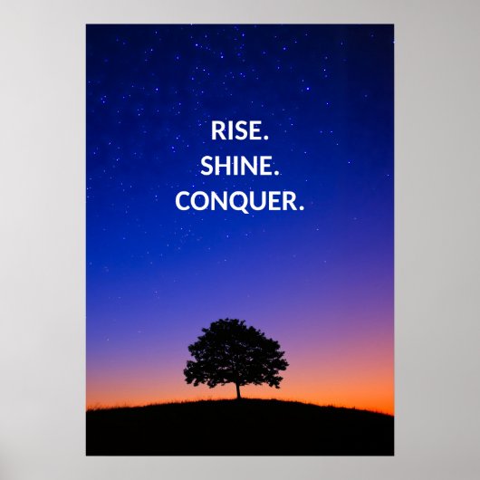 Monter Shine Conquer Motivational Citation Poster (Devant)