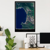 Monterey Bay California Satellite Poster Map (Thuiskantoor)