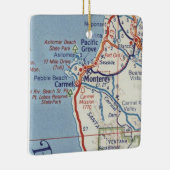 Monterey CA 50's Map Keramisch Ornament (Rechts)