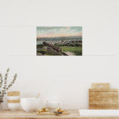 Monterey, CA - Bird's Eye Uitzicht of Monterey Poster (Keuken)