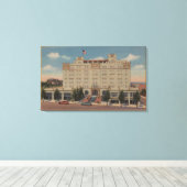 Monterey, CA - Hotel San Carlos Uitzicht Canvas Afdruk (Insitu (Houten vloer))
