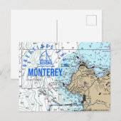 Monterey CA Nautical Chart Briefkaart (Voorkant / Achterkant)