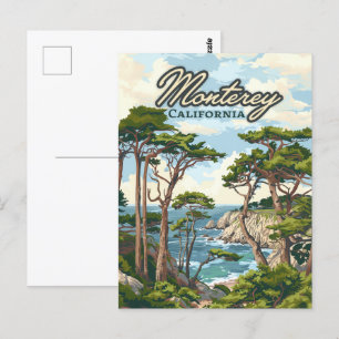 Monterey California Cypress Trees aan de kust van Briefkaart