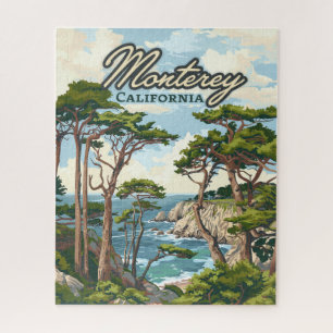 Monterey California Cypress Trees aan de kust van  Legpuzzel