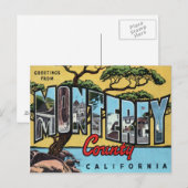 Monterey California Grande Lettre Carte postale (Devant / Derrière)
