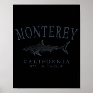 Monterey california haai retro leisteen kunst viss poster
