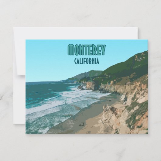 Monterey California Pacific Coast Flat Kaart (Voorkant)