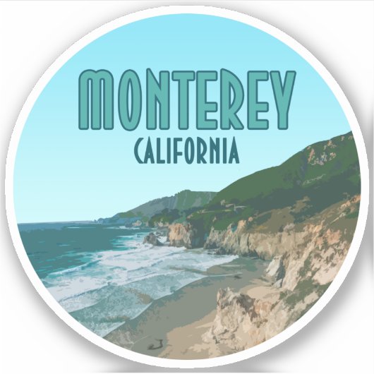 Monterey California Pacific Coast Highway  Sticker (Voorkant)