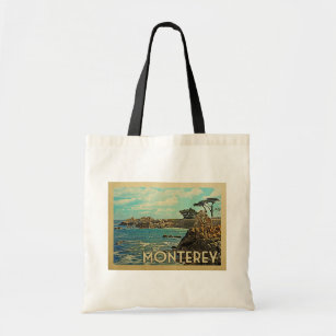 Monterey California Vintage Travel Tote Bag