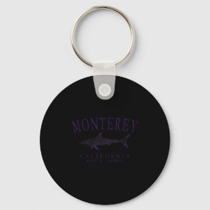 Monterey californië haai vintage pruim kunst visse sleutelhanger