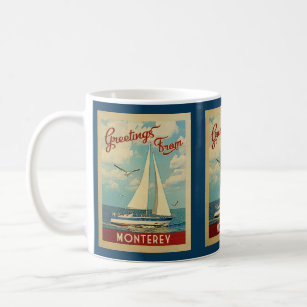 Monterey Coffee Mug Voilier Vintage Californie