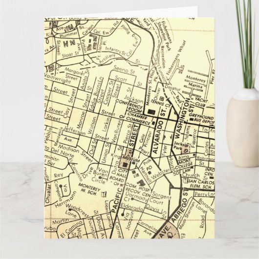 Monterey, de Vintage Kaart van CA (Voorkant)