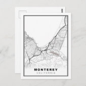 Monterey Map Briefkaart (Voorkant / Achterkant)